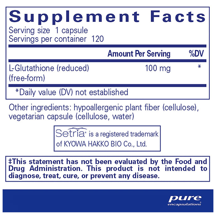 Pure Encapsulations Reduced Glutathione Capsule