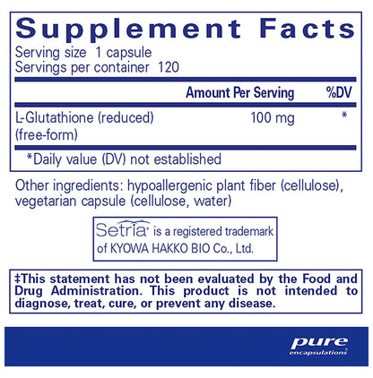 Pure Encapsulations Reduced Glutathione Capsule