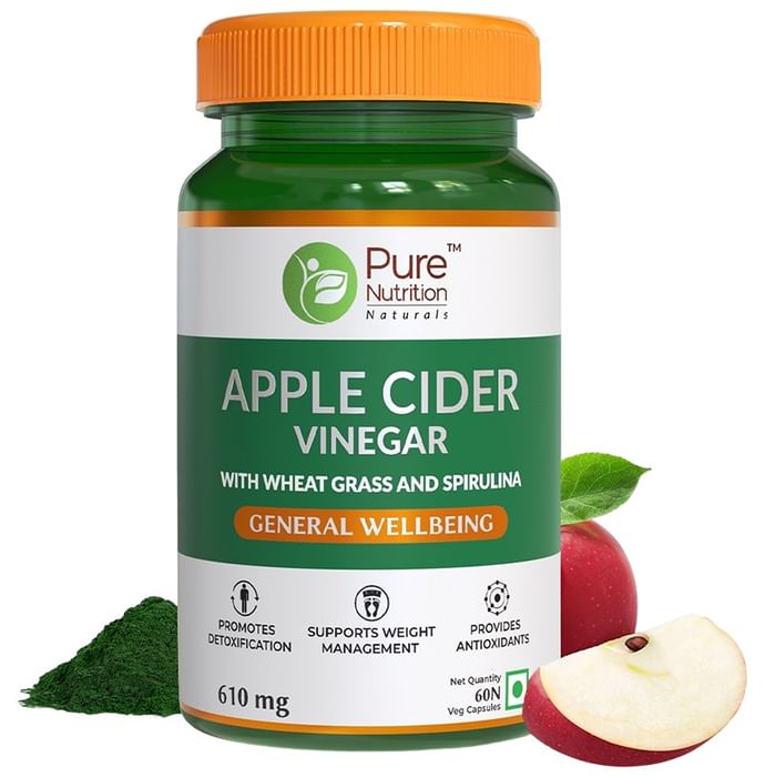 Pure Nutrition Apple Cider Vinegar 610mg Veg Capsule - Classic Derma