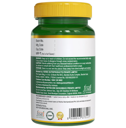 Pure Nutrition Magnesium Glycinate with Zinc for Bones, Muscles & Nerve Health | Veg Tablet