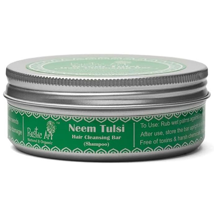 Rustic Art Neem Tulsi Hair Cleansing Bar - Classic Derma