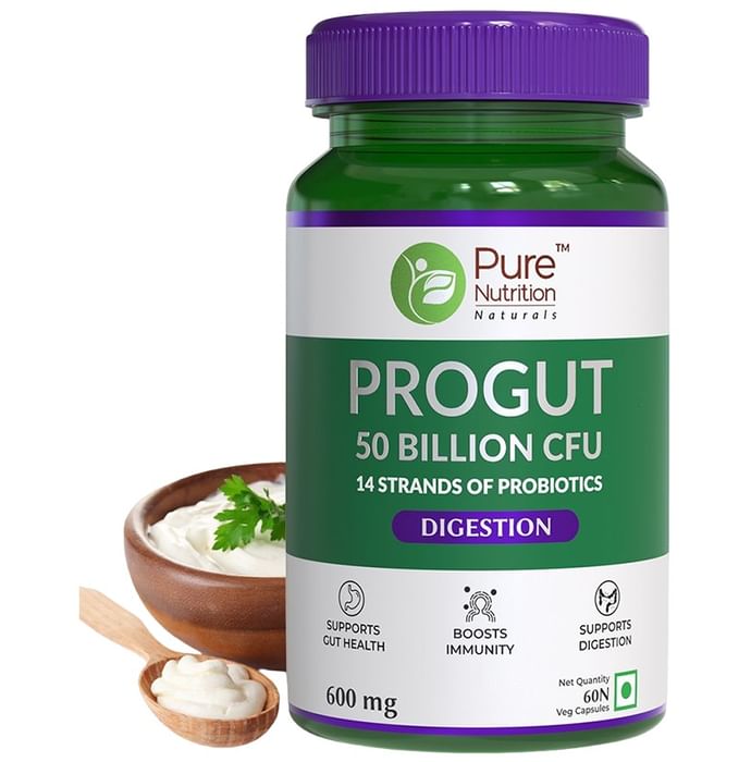 Pure Nutrition Progut Probiotics 50 Billion CFU for Digestion & Gut Health | Capsule - Classic Derma