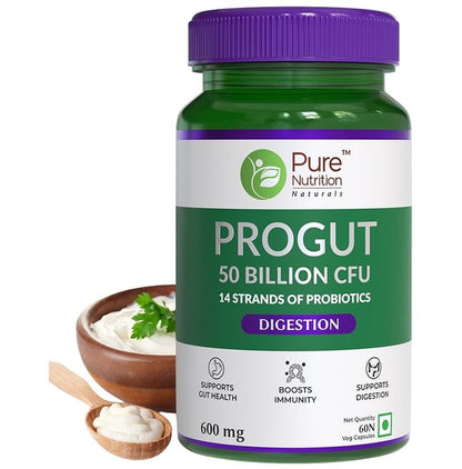 Pure Nutrition Progut Probiotics 50 Billion CFU for Digestion & Gut Health | Capsule - Classic Derma
