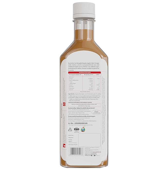 Neuherbs Apple Cider Vinegar with Mother- Raw, Unfiltered, Unpasteurized