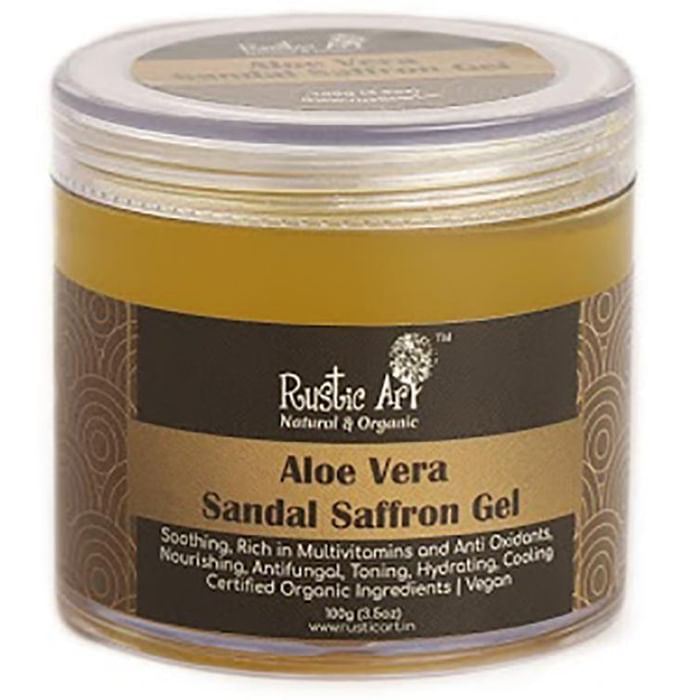 Rustic Art Organic Aloe Vera Sandal Saffron Gel - Classic Derma