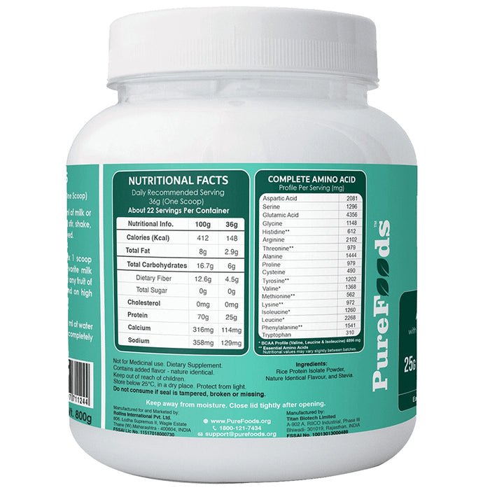 PureFoods PF Rice Protein Isolate Chocolate