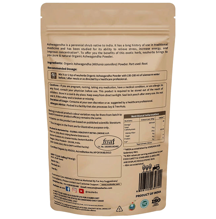 Neuherbs Organic Ashwagandha Powder