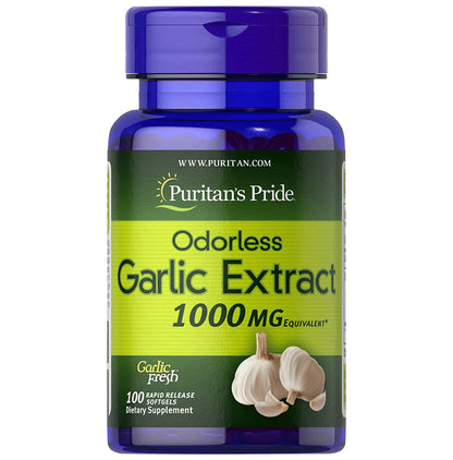 Puritan's Pride Odourless Garlic Extract 1000 mg Softgels - Classic Derma