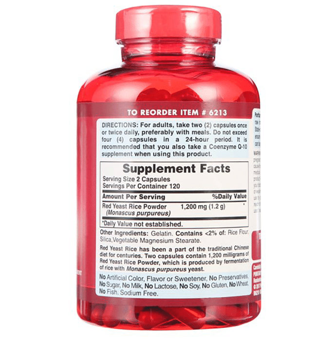 Puritan's Pride Premium Red Yeast Rice 600mg Rapid Release Capsule