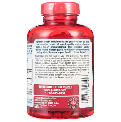 Puritan's Pride Premium Red Yeast Rice 600mg Rapid Release Capsule
