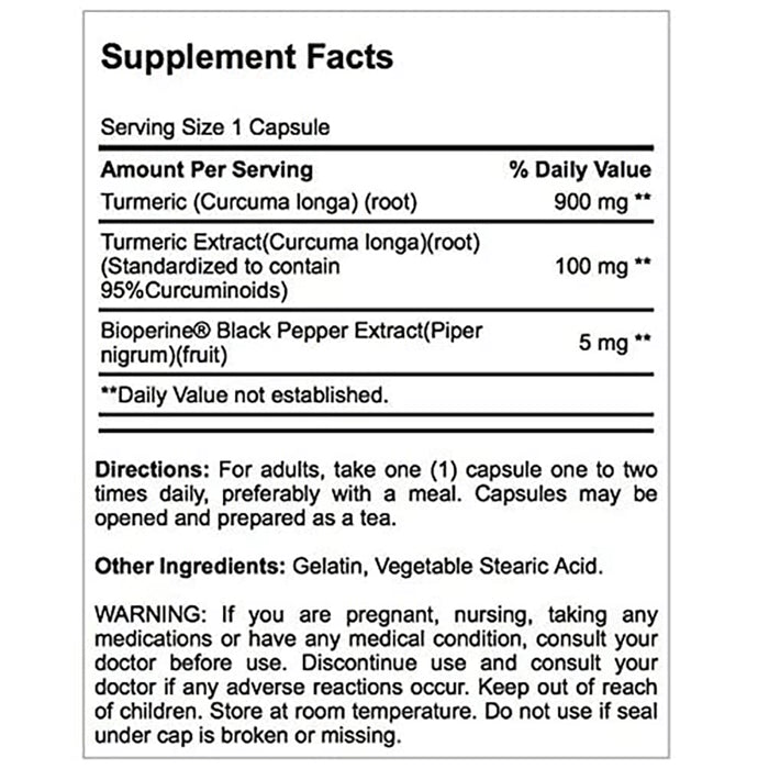 Puritan's Pride Turmeric Curcumin 1000mg Rapid Release Capsule