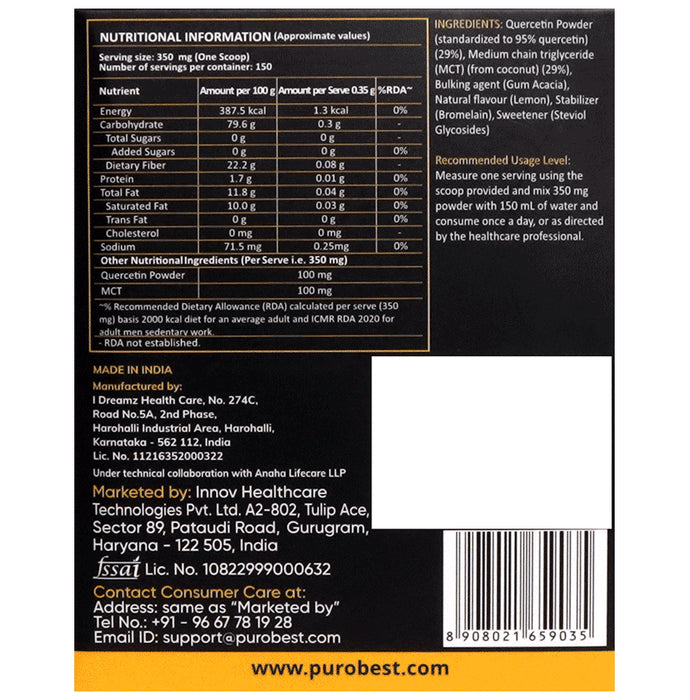 Purobest Quercetin LPX 1000 Sachet (3.5gm Each)