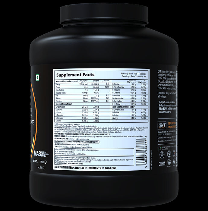 QNT Prime Whey Isolate Powder Kesar Kaju Pista