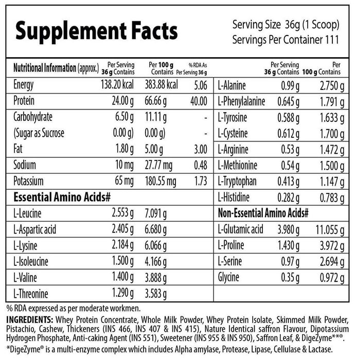 QNT Prime Whey Isolate Powder Kesar Kaju Pista