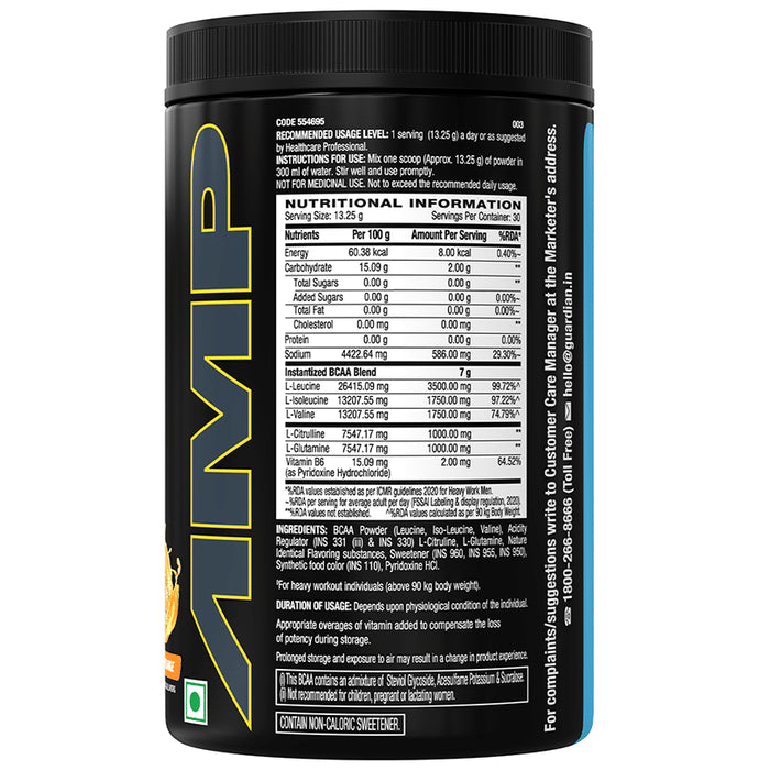 GNC Pro Performance AMP Gold Series BCAA Advanced | For Lean Muscles & Recovery | Flavour Tangy Orange