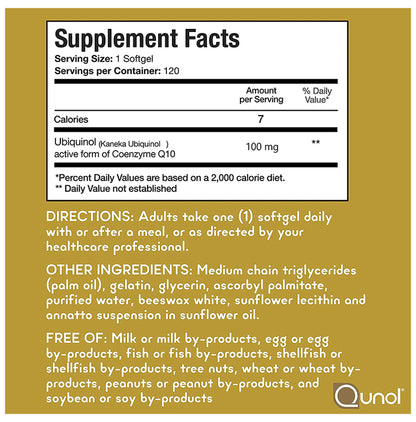 Qunol Ubiquinol 100mg Softgel