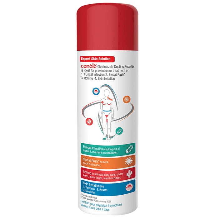 Candid Dusting Powder | Derma Care | Clinically Proven | For Fungal Infection, Sweat Rash, Skin Irritation & Itching