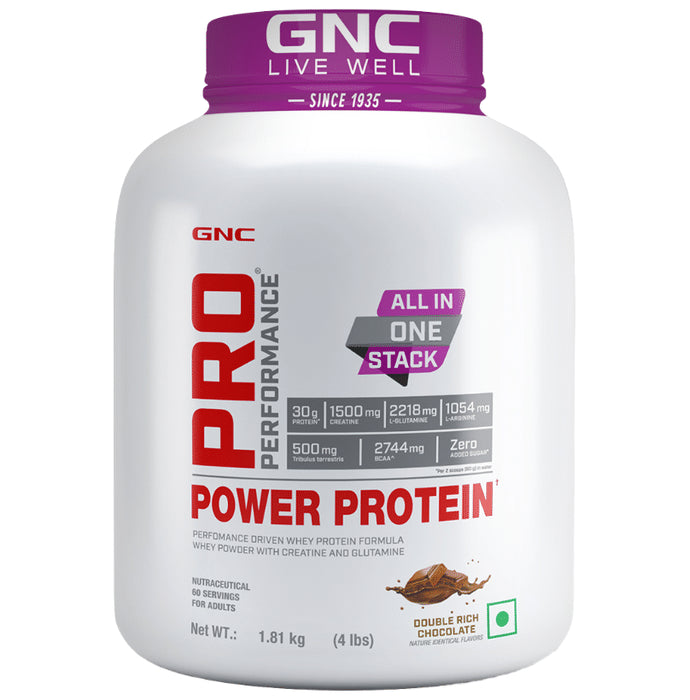 GNC Pro Performance Power Protein Powder Double Rich Chocolate - Classic Derma