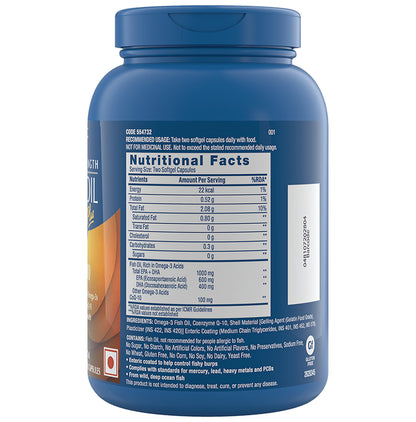 GNC Triple Strength Fish Oil + CoQ 10 | With Omega 3 | Softgel for Heart Health