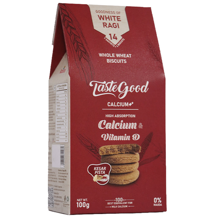 Taste Good Calcium & Vitamin D Whole Wheat Biscuit (100gm Each) - Classic Derma
