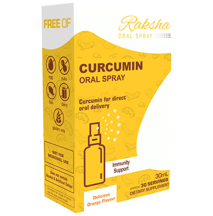Raksha Curcumin Oral Spray Delicious Orange - Classic Derma
