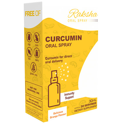 Raksha Curcumin Oral Spray Delicious Orange - Classic Derma