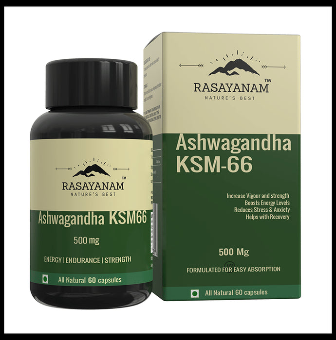Rasayanam Ashwagandha KSM 66 500mg Capsule - Classic Derma
