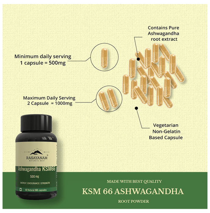 Rasayanam Ashwagandha KSM 66 500mg Capsule