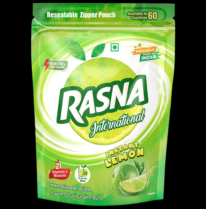 Rasna International with Glucose, Minerals & Vitamins | Flavour Instant Lemon - Classic Derma