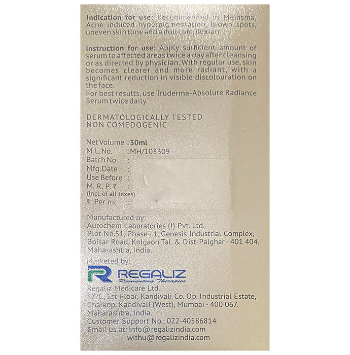 Regaliz Truderma Absolute Radiance Serum | Paraben Free