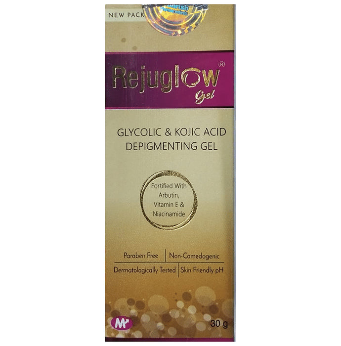 Rejuglow Gel with Glycolic Acid, Kojic Acid, Niacinamide & Vitamin E | For Dark Spots & Acne | Derma Care - Classic Derma
