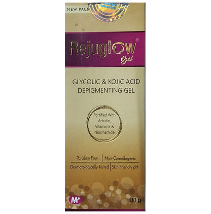 Rejuglow Gel with Glycolic Acid, Kojic Acid, Niacinamide & Vitamin E | For Dark Spots & Acne | Derma Care - Classic Derma