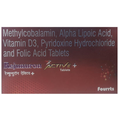 Rejunuron Active + | With Methylcobalamin, ALA, Vitamin D3 & Folic Acid | Tablet - Classic Derma
