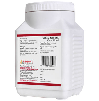 Bakson's Homeopathy Ferrum Phosphoricum Biochemic Tablet 12X