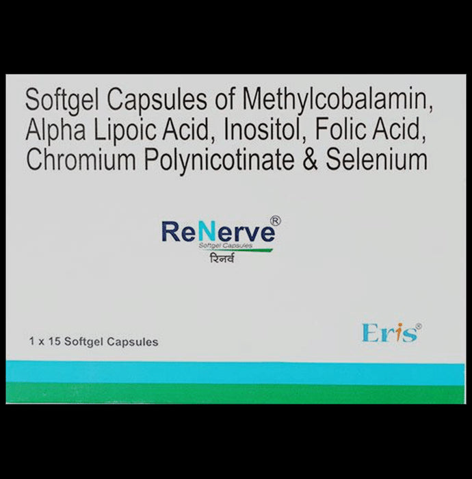 Renerve Softgel Capsule with Methylcobalamin, ALA, Chromium, Folic Acid & Selenium - Classic Derma