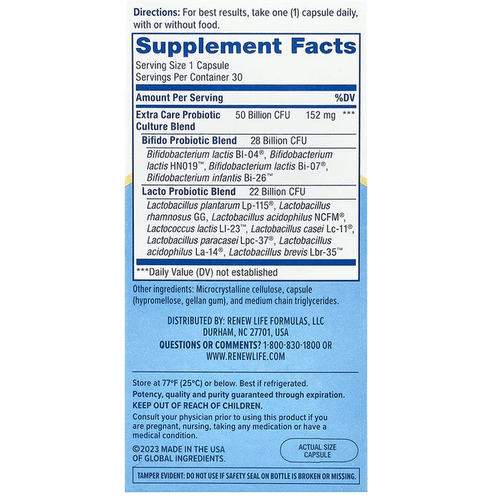 Renew Life Ultimate Flora Extra Care Probiotic Vegetarian Capsule