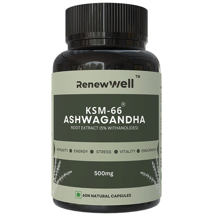 Renewwell KSM 66 Ashwagandha Capsules (60 Each)