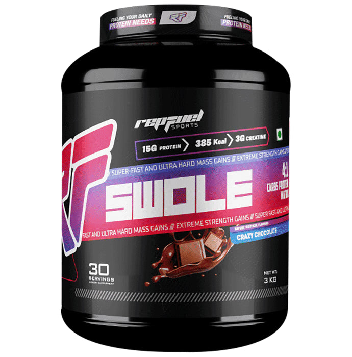 Repfuel Sports Swole Mass Gainer Powder Crazy Chocolate - Classic Derma