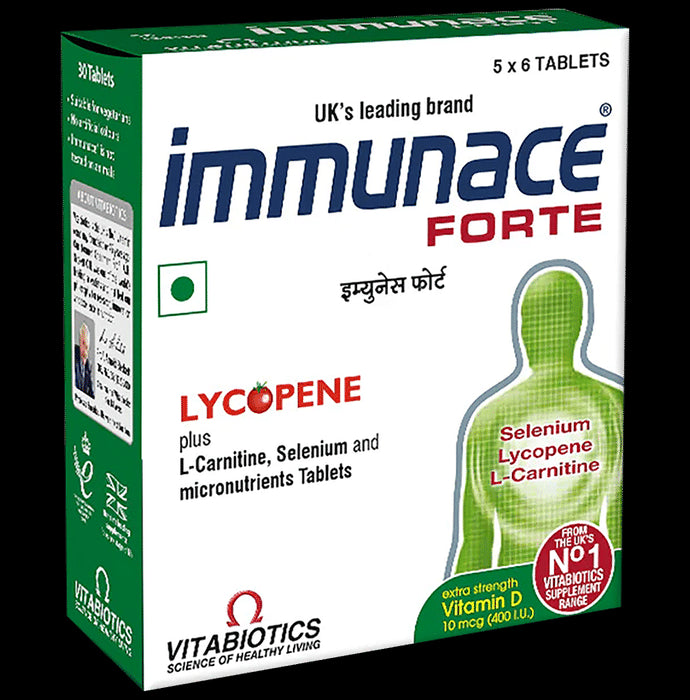 Immunace Forte Tablet with Lycopene+L-Carnitine, Vitamin D (400 IU) | For Immunity - Classic Derma
