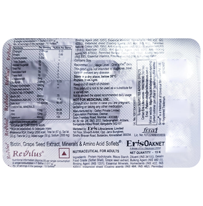 Revilus Soflets with Multivitamins, Micronutrients & Minerals | For Healthy Hair Growth