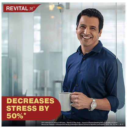 Revital H Men Multivitamin with Calcium, Zinc & Ginseng for Immunity, Strong Bones & Energy