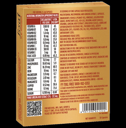 Revital H Men Multivitamin with Calcium, Zinc & Ginseng for Immunity, Strong Bones & Energy