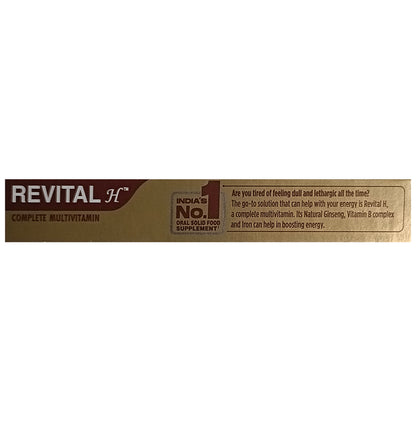Revital H Men Multivitamin with Calcium, Zinc & Ginseng for Immunity, Strong Bones & Energy