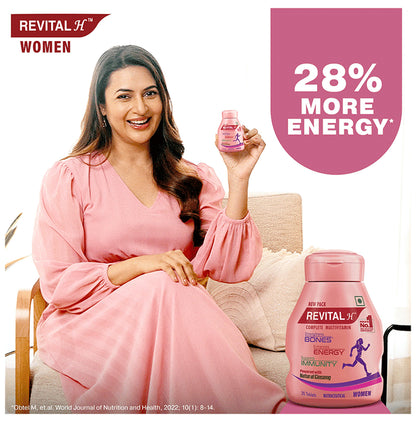 Revital H Woman Tablet with Multivitamins, Calcium, Zinc & Natural Ginseng | For Daily Immunity, Strong Bones & Energy