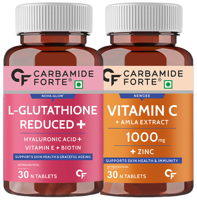 Carbamide Forte Combo Pack of Vitamin C Tablet & L-Glutathione Reduced Tablet (30 Each) - Classic Derma