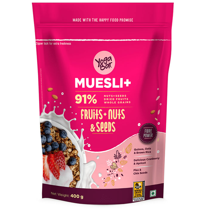 Yoga Bar Muesli+ with Antioxidants & Omega 3 | Fruits + Nuts & Seeds - Classic Derma