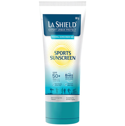 La Shield Mineral Sports Sunscreen Gel SPF 50 + | 8 Hours water resistant | No white cast | Lightweight and non greasy | Fragrance Free SPF 50+ PA+++ - Classic Derma