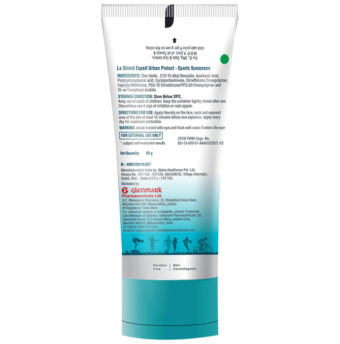 La Shield Mineral Sports Sunscreen Gel SPF 50 + | 8 Hours water resistant | No white cast | Lightweight and non greasy | Fragrance Free SPF 50+ PA+++