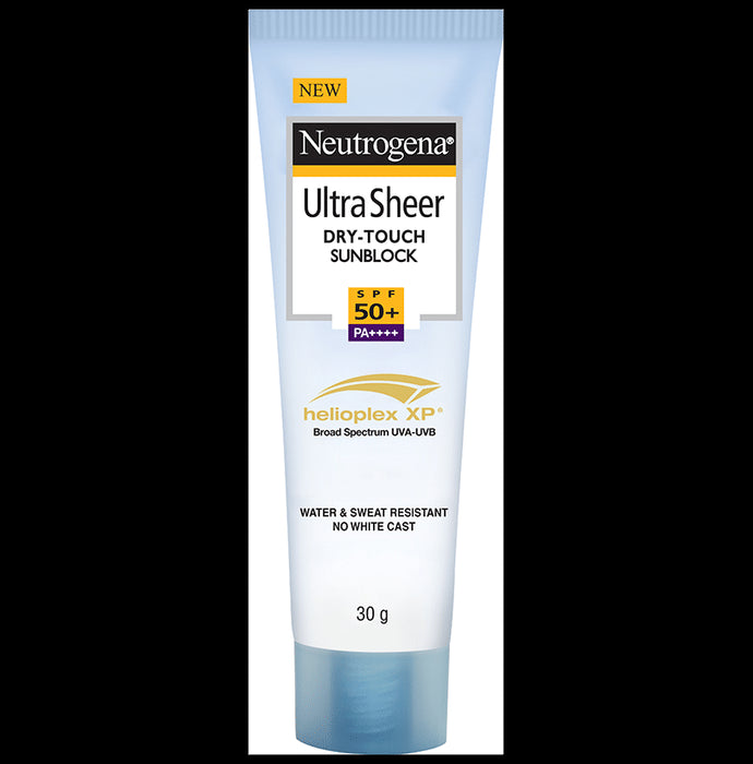 Neutrogena Ultra Sheer Dry-Touch Sunblock Sunscreen SPF 50+, PA+++ | UVA/UVB Protection | Water-Resistant - Classic Derma