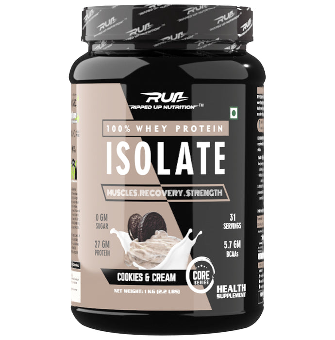 Ripped Up Nutrition Whey Protein Isolate Powder Cookie and Cream - Classic Derma